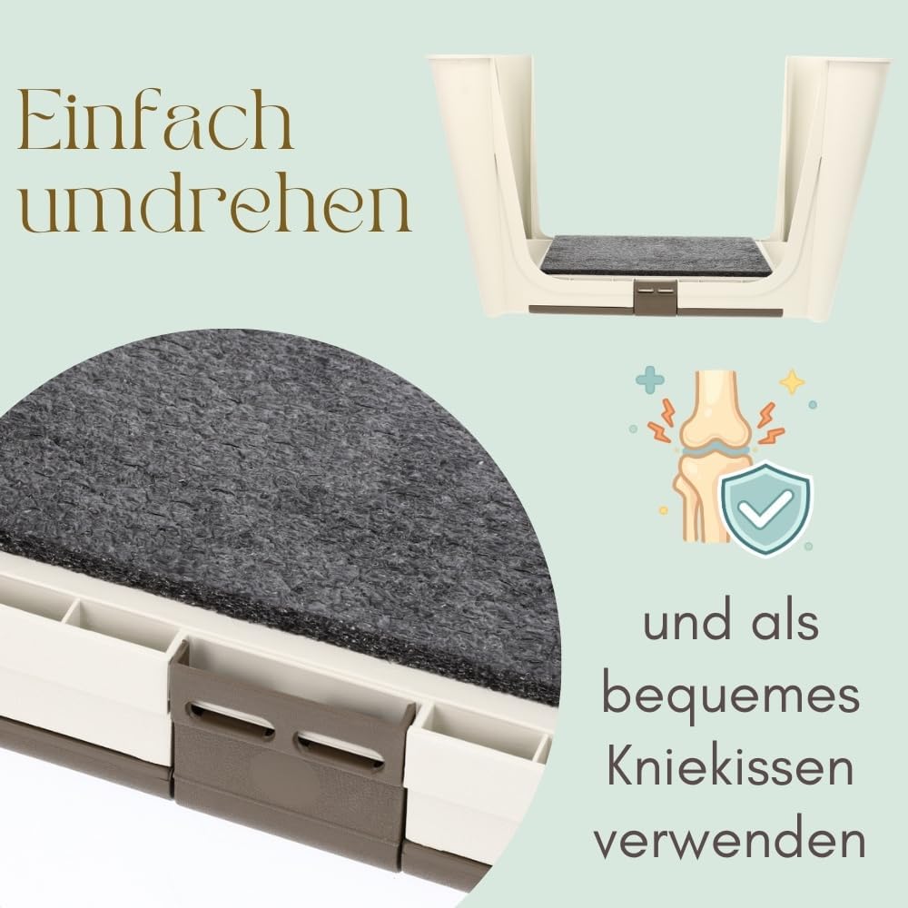 2in1 Hocker Kniekissen Kniebank Garten Bank Sitzhocker Gartenkniebank Stauraum