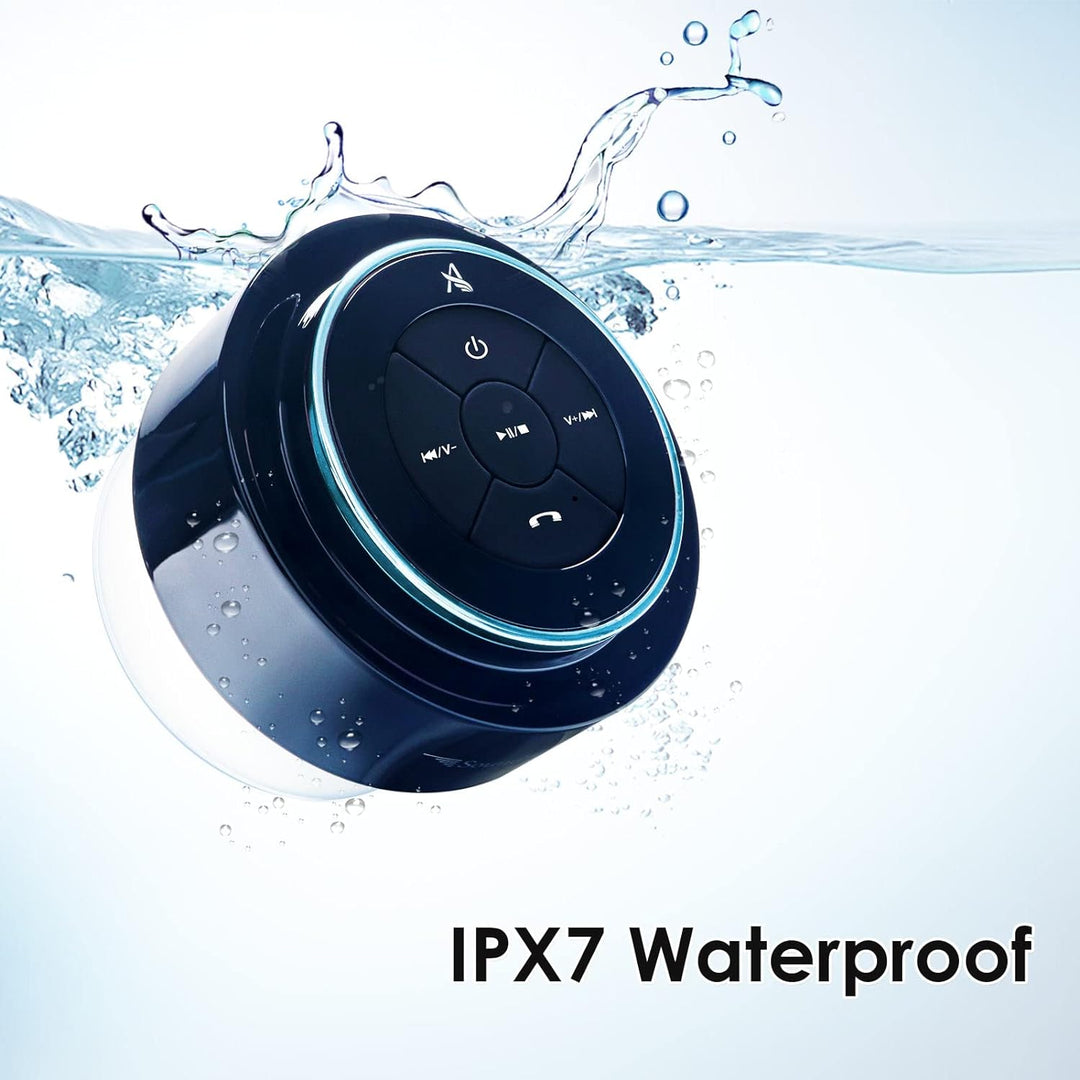 Xleader Dusche Bluetooth Lautsprecher Klein Musikbox, Wasserdicht Bluetooth Lautsprecher mit Saugnap