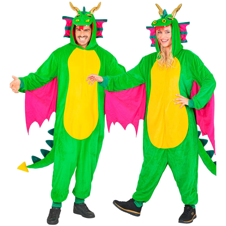 W WIDMANN MILANO Party Fashion - Tier Overall für Erwachsene, weicher Plüsch Jumpsuit mit Kapuze, Ti