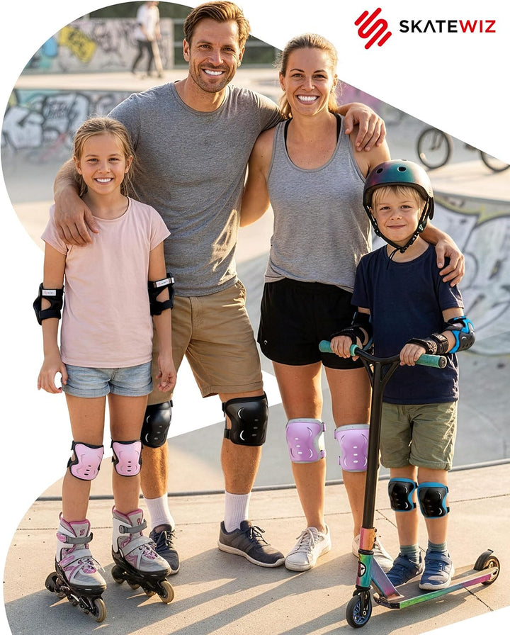 SKATEWIZ Skate Protektoren Set - Für Kinder, Jugendliche und Erwachsene von Deutschem Hersteller [6e