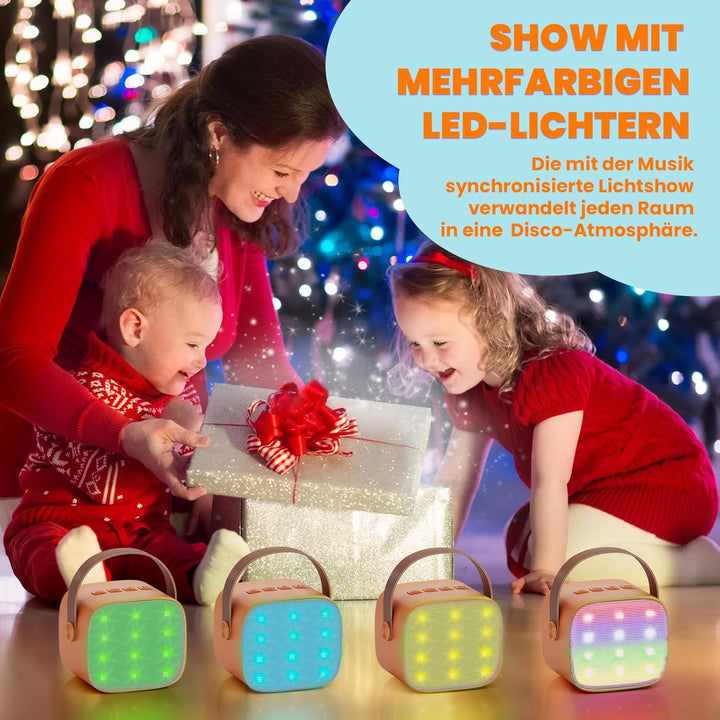 Karaoke Maschine Kinder mit 2 Mikrofonen: [Premiumversion] Mini Karaoke Maschine, Geschenk für Mädch
