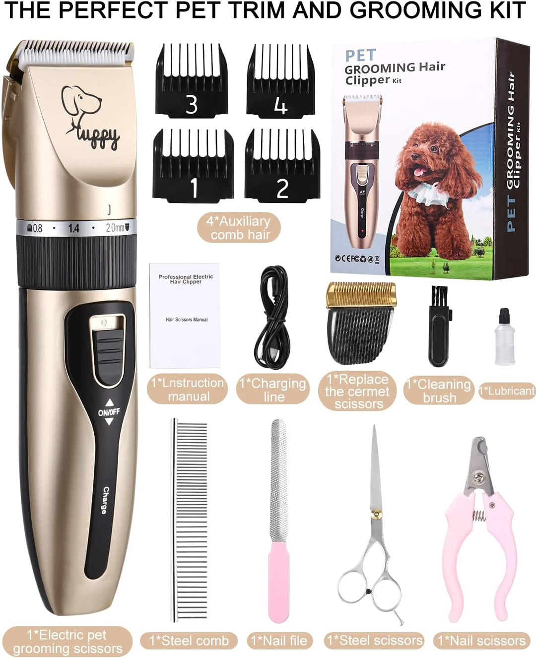 Elektrische Hundetrimmer Schnurlosen, Professionelle Hunde-Haarschneidemaschine, Hunde-Haarschneidem