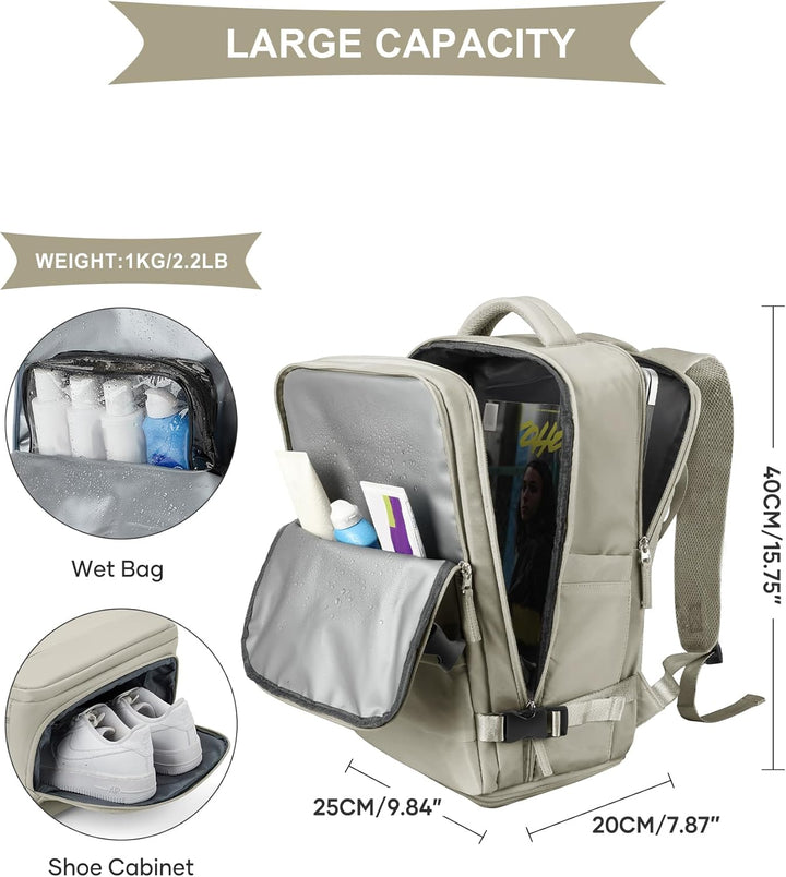 SZLX Grosser Reiserucksack Damen,Ryanair Handgepäck 40x20x25 Rucksack Easyjet Cabin Bag Rucksack Was