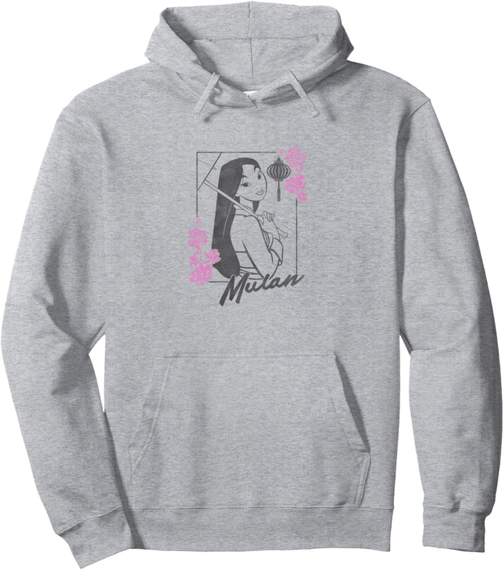 Disney Mulan Floral Outline Portrait Pullover Hoodie