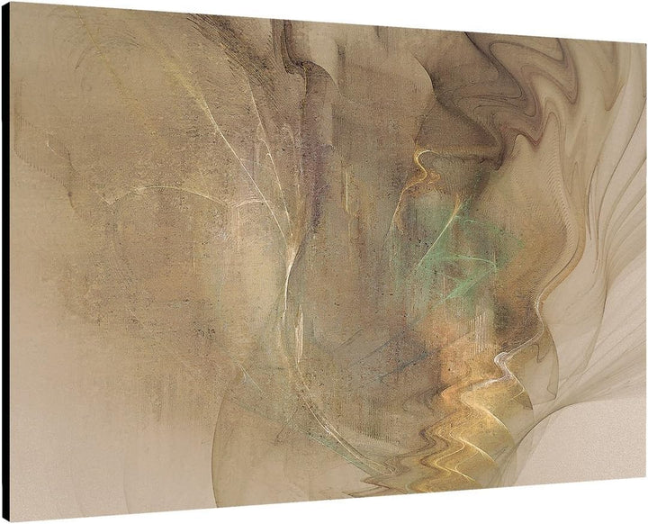 Paul Sinus Art Traum ohne Gesicht - Abstrakt462_60x80cm LeinLeinwandbild beige XXL Kunstdruck fertig