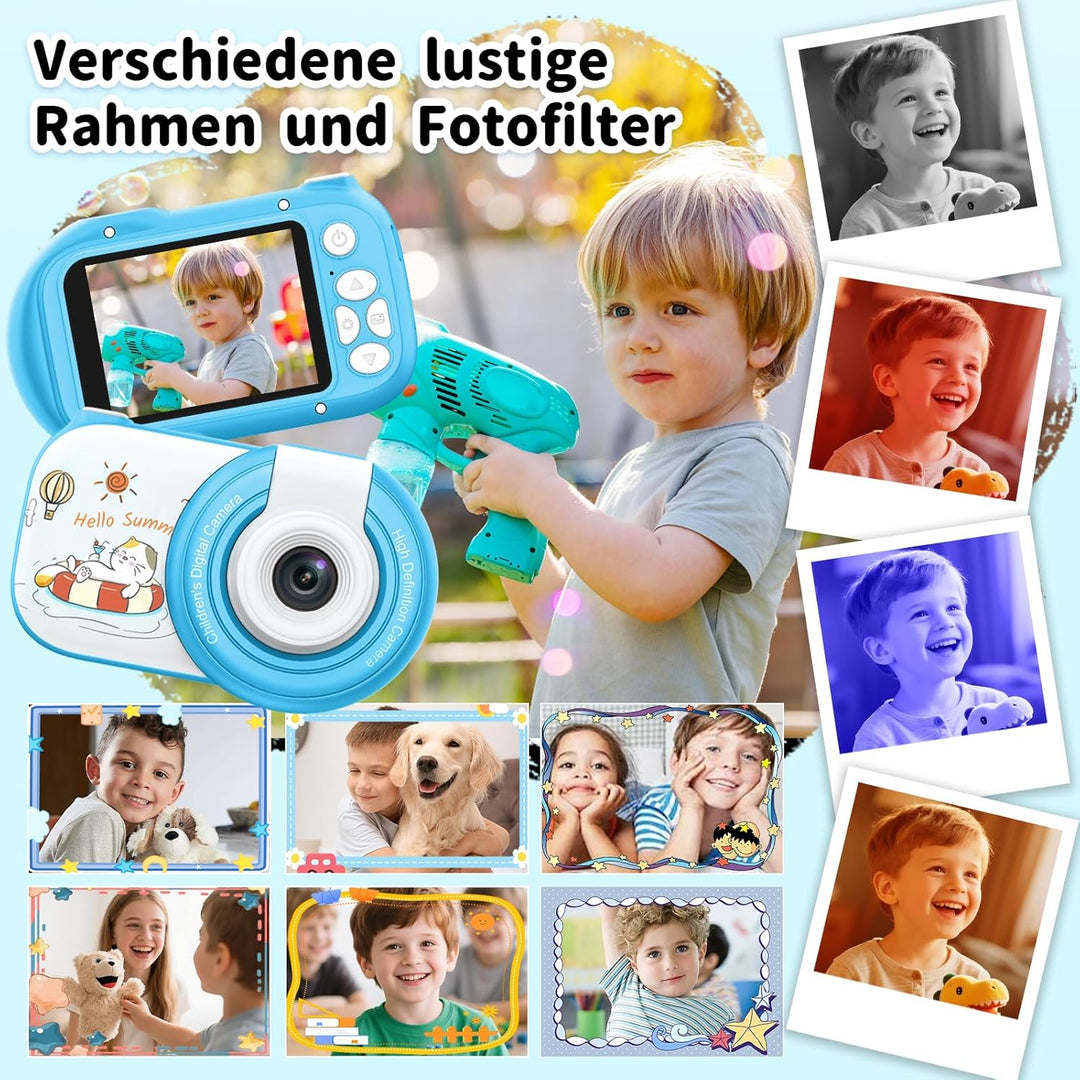 Kinderkamera, Kinder Kamera mit 2,4" Bildschirm &180°Flip-Objektiv, 1080P HD Digitalkamera Kinder mi