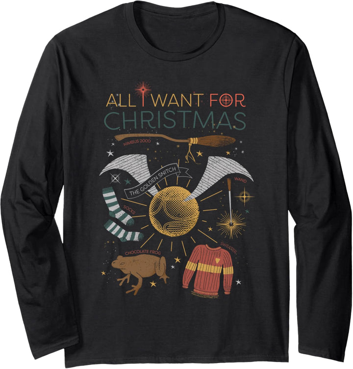 Harry Potter All I Want for Christmas! Weihnachten Langarmshirt