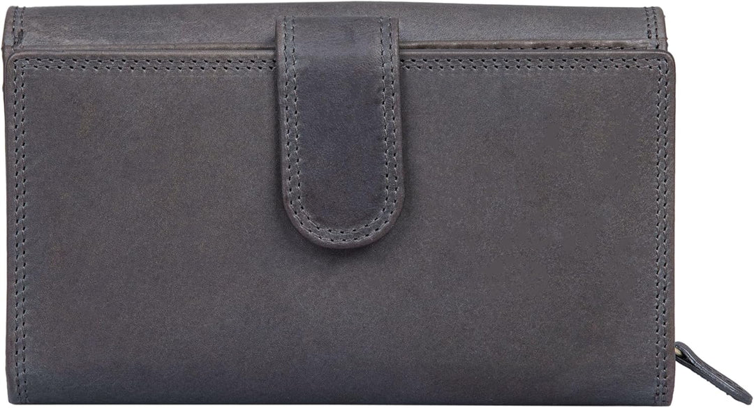 Benthill Damen Portemonnaie XXL mit RFID-Schutz | Echt-Leder Damen Geldbörse Gross | Grosse Vintage