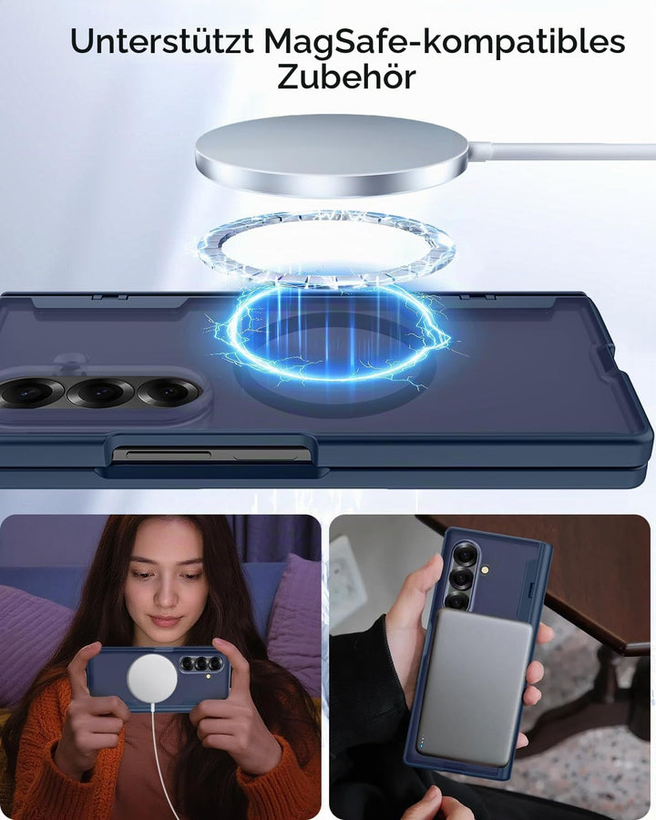 Miimall Kompatibel mit Samsung Galaxy Z Fold 7 Magnetisch Hülle, Anti-SPY Displayschutz &amp; Scharniers