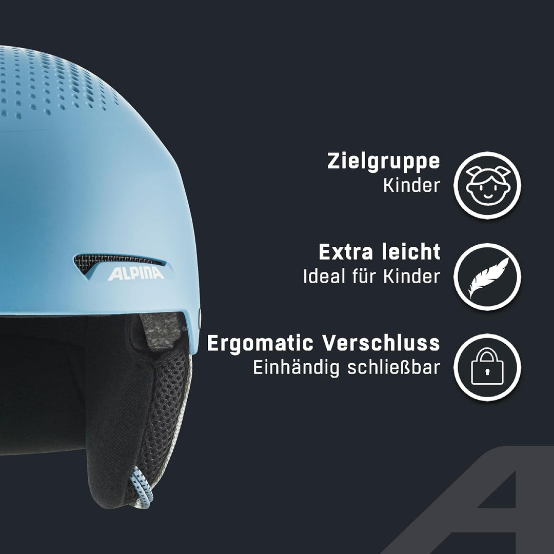 ALPINA Zupo - Stylischer und sicher Kinder-Hartschalenhelm mit abnehmbaren Ohrenpolstern, innovative