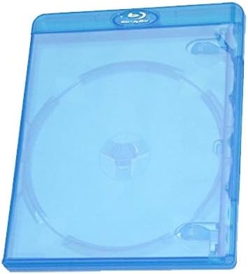 Amaray Blu-ray Hülle, 15 mm, Maschinen-pack-Qualität, Transparent, Blau, 50 Stück
