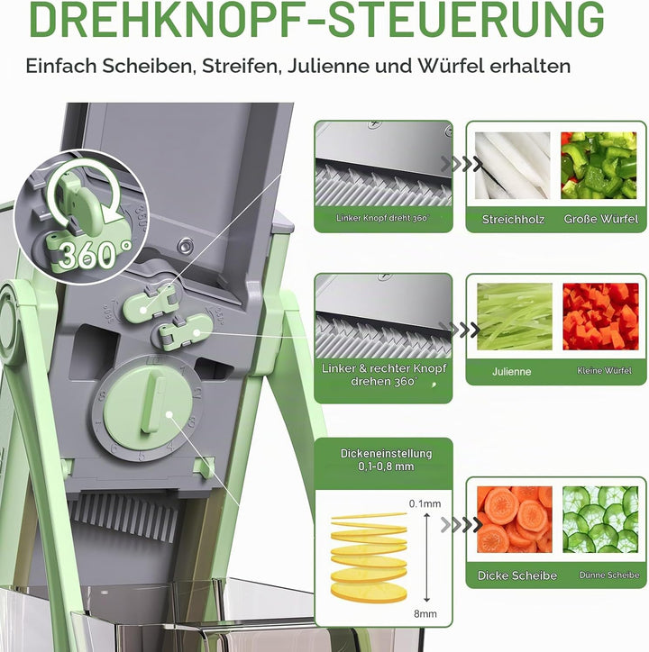 Safe Veggie Chopper Gemüseschneider, Pommes Frittierschneider, Zwiebelhacker, Gemüsehobel, multifunk