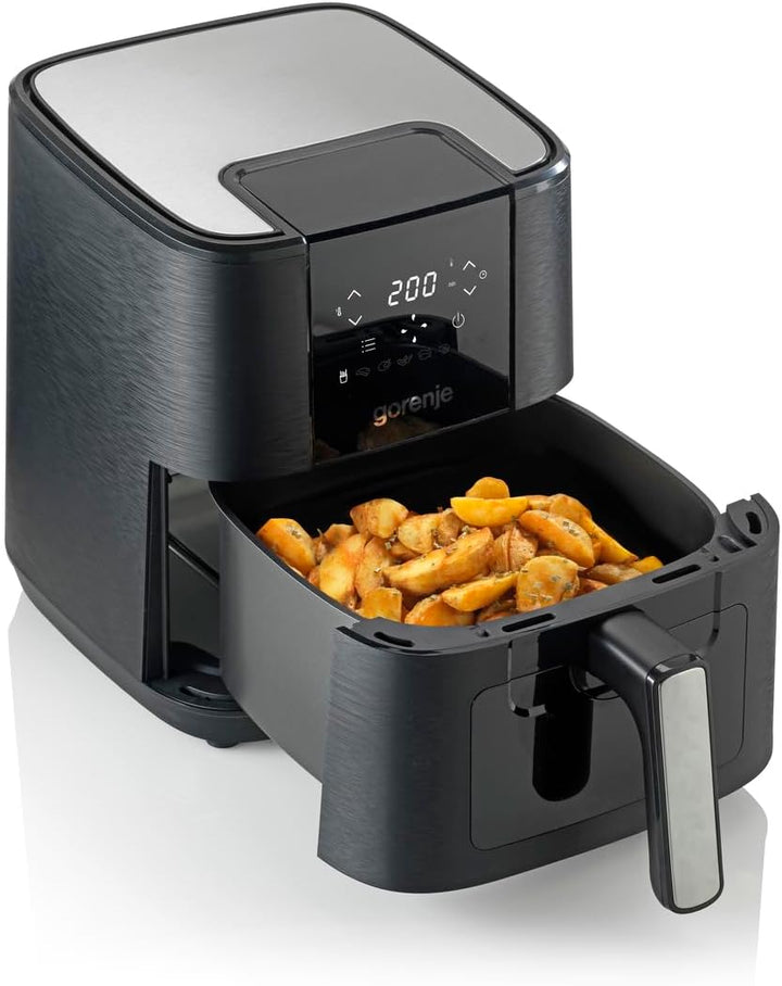 Gorenje AF1350DWB Heissluftfritteuse / 1.350 Watt/Korb 5,4 Liter mit Sichtfenst / 8 Automatik Progra