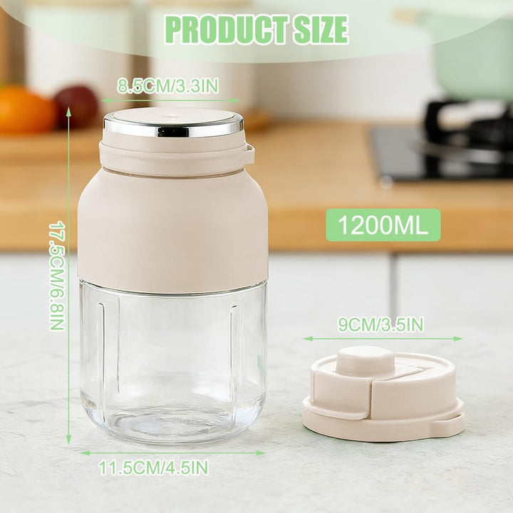 Tragbarer Mixer Smoothie Maker, Mixer to go 1200 ml, Wiederaufladbar Standmixer Blender Bottle mit 3