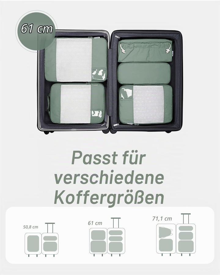 Narwey 5 Stück Koffer-Organizer, Kompressionstasche für Reisen, Kompressionswürfel, Organizer für Ko