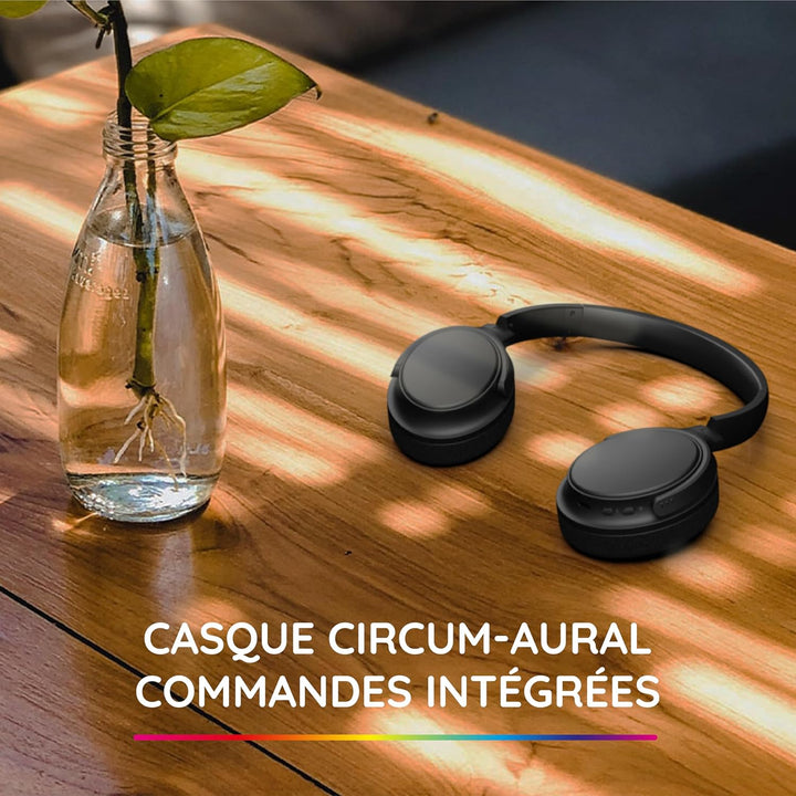 R-MUSIC RM306841 – Kabellose TV-Kopfhörer mit USB-Empfänger 2,4 GHz – 12 Stunden Akkulaufzeit – FM-R