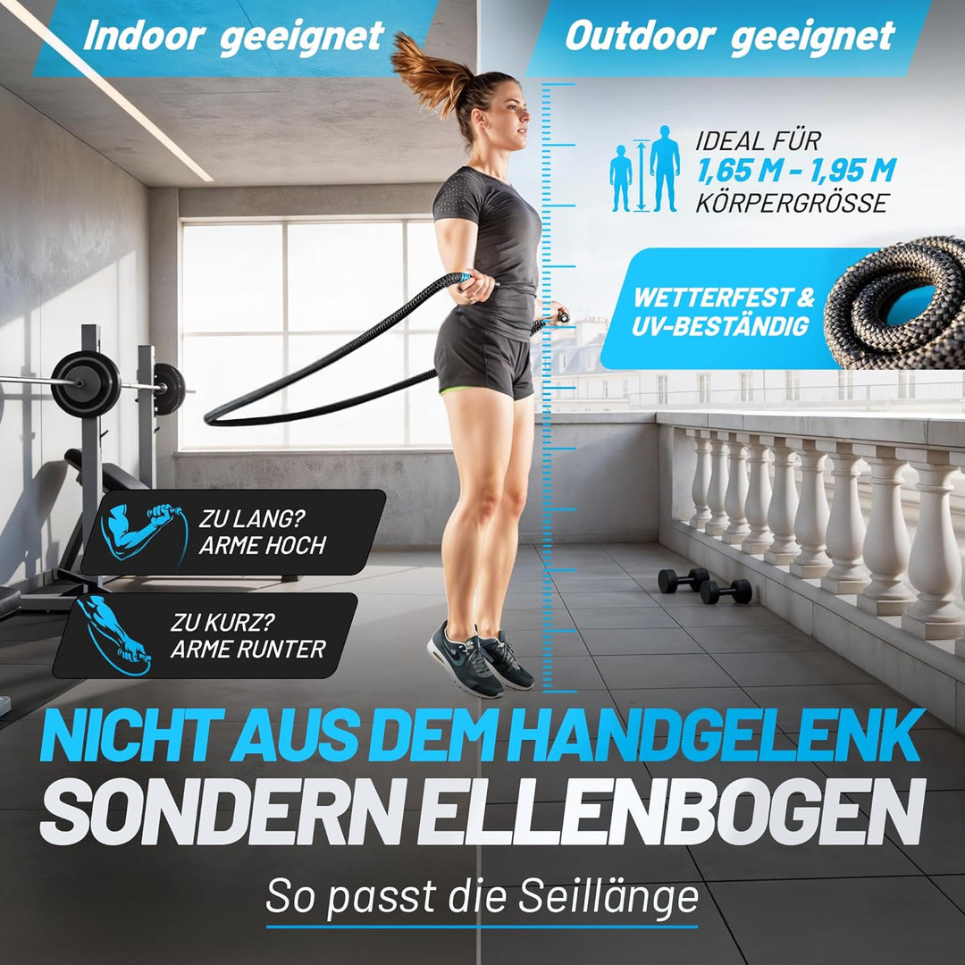 aerobis® Battle Jump Ropes | schweres Springseil | Geschmeidig und flexibel | Tau mit hohem Gewicht
