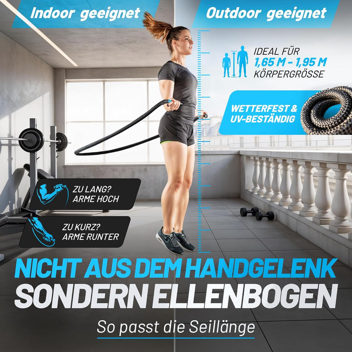 aerobis® Battle Jump Ropes | schweres Springseil | Geschmeidig und flexibel | Tau mit hohem Gewicht