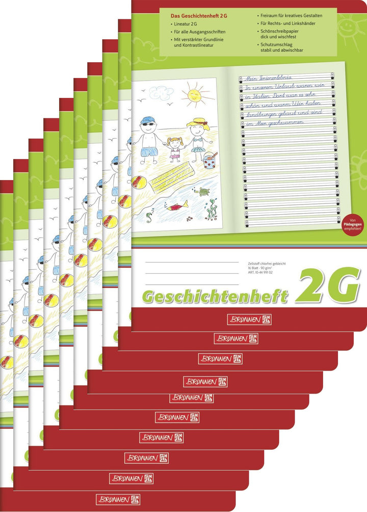 10er Pack Geschichtenheft A4 Lin. 2G