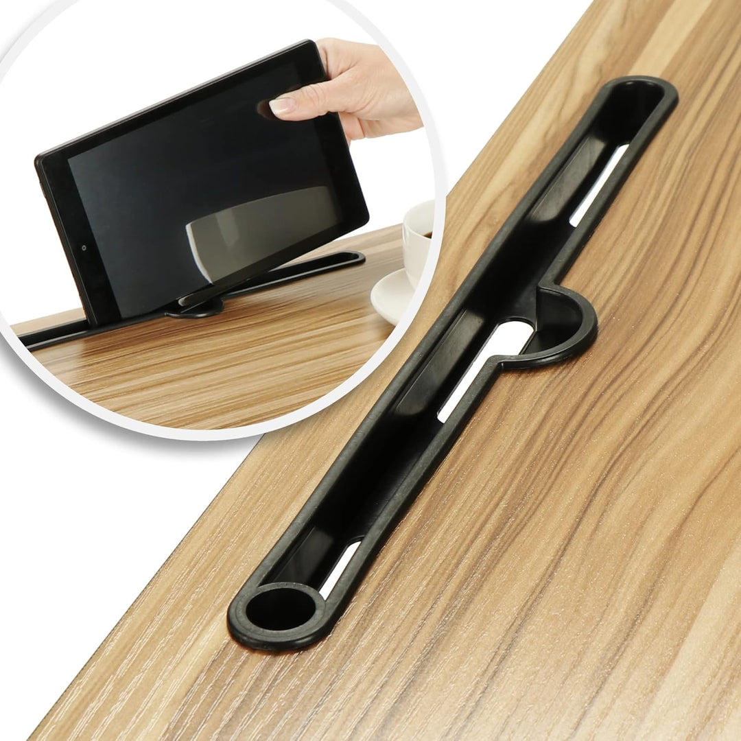 com-four® Bett-Serviertisch - moderner Knietisch - klappbarer Betttisch mit Tablethalterung - Beiste