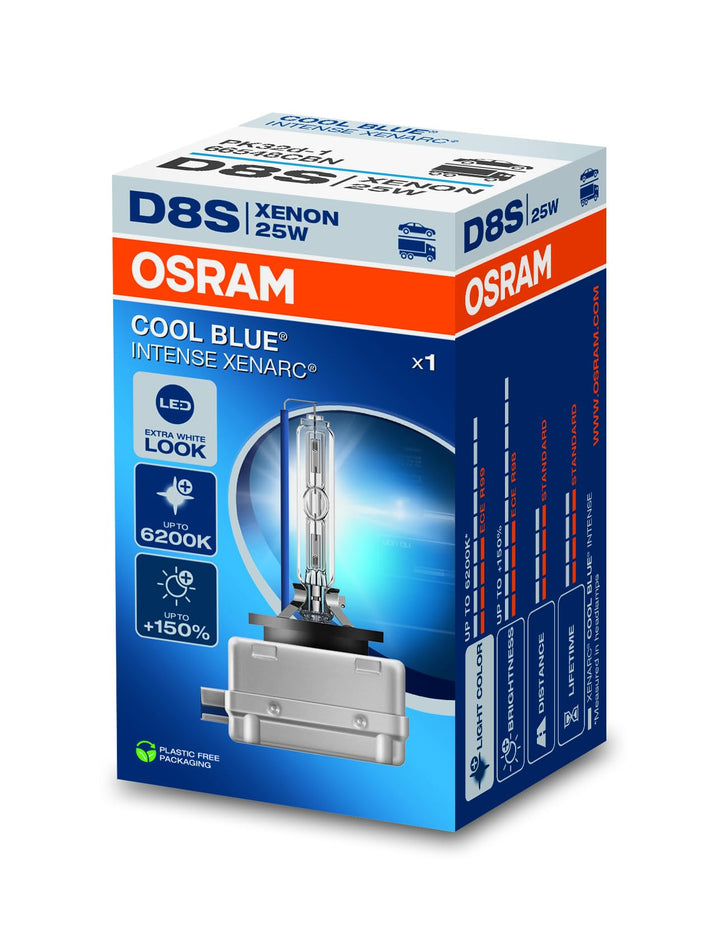 Osram Xenarc Cool Blue Intense NextGen HID-Xenon Birne - D8S - 40V/25W - pro Stück (max. 6200K), D8S