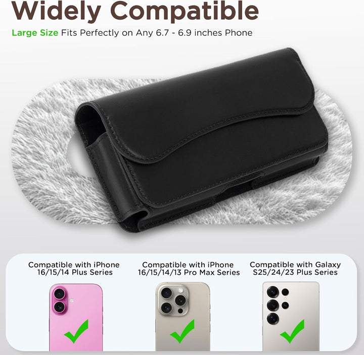 INGIDO Handy Gürteltasche Premium Leder Tasche mit Gürtelclip Handytasche für iPhone 15 Pro Max 14 P