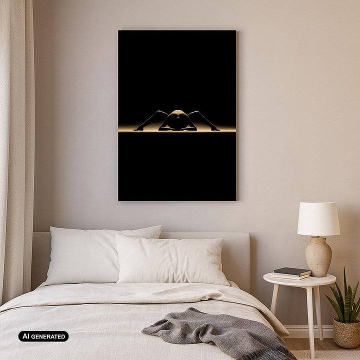 Bilder auf Leinwand 55x100cm Leinwandbild mit Rahmen Nackter Körper Modell künstlerische Pose Gross
