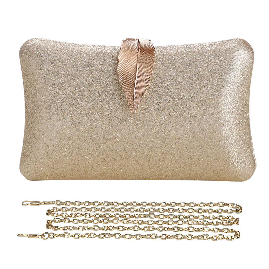 CORIOS Clutch Damen Kette Abendtasche Glitter Handtasche Glänzend Schultertasche Umhängetasche mit B