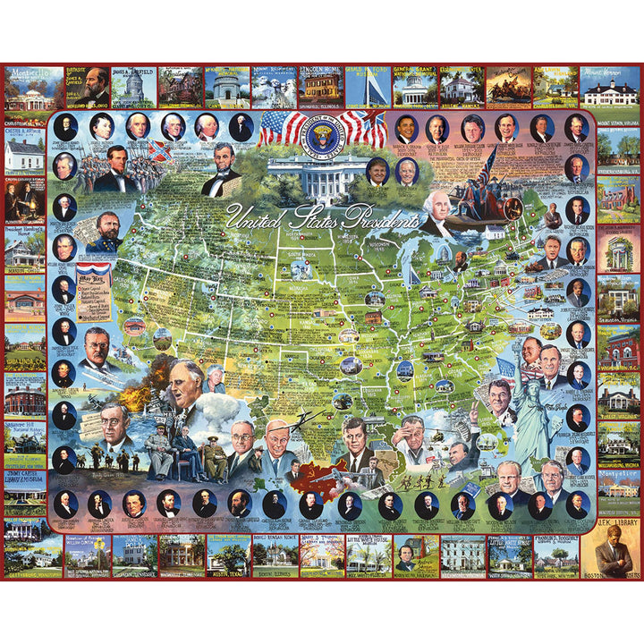 United States Presidents Jigsaw Puzzle American History 1000 Pieces 24"X30" WM10