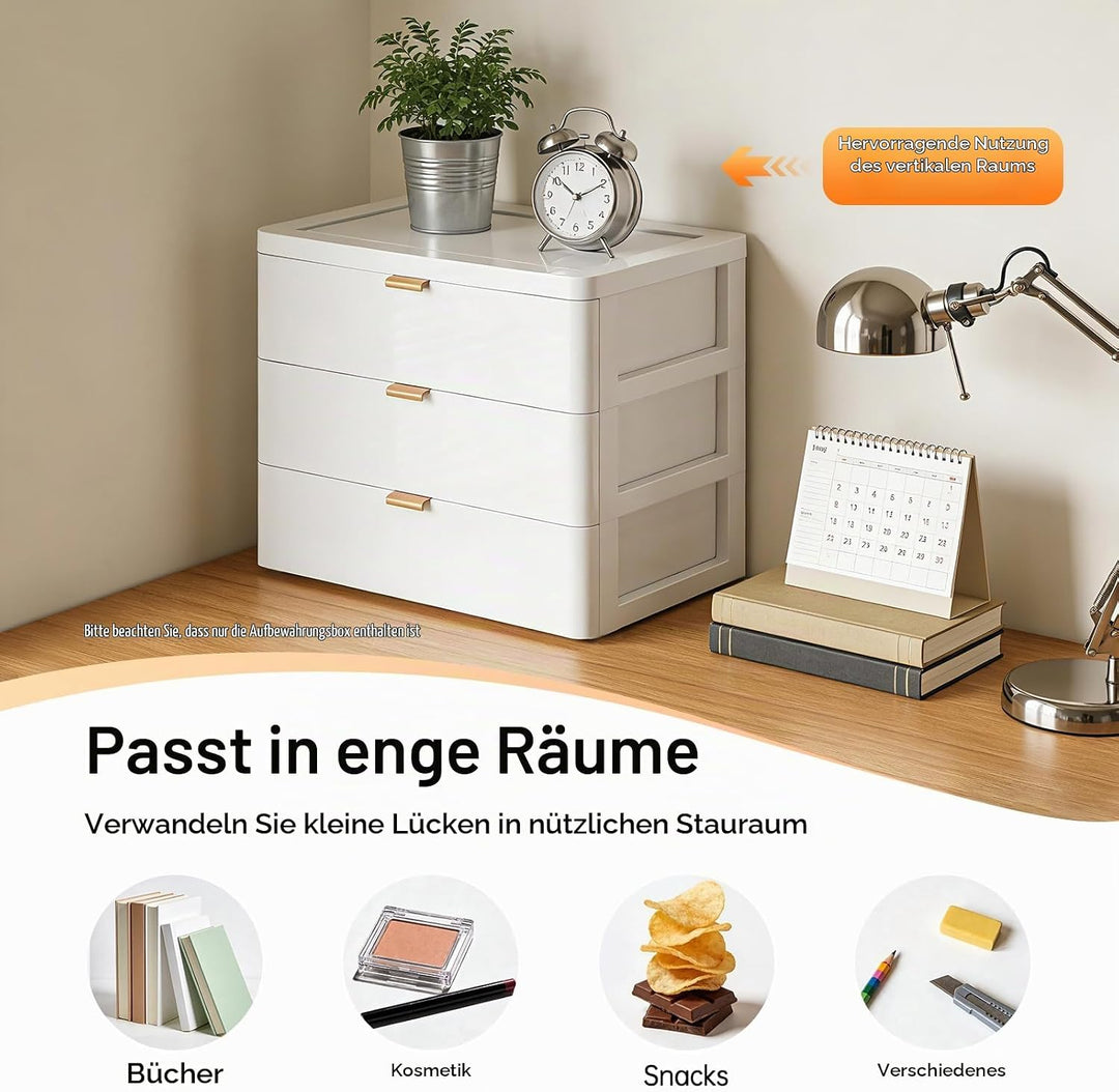 Schreibtisch-Aufbewahrungsbox Schubladenbox Schreibtisch-Organizer Aufbewahrungs-Organizer mit 3 Sch
