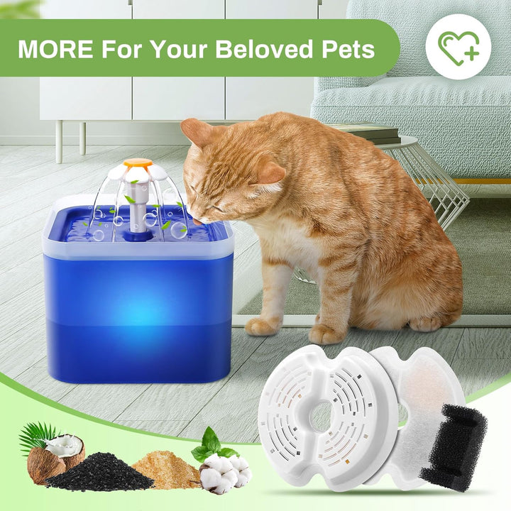 Filter für Katzenbrunnen, 12 Stück Ersatzfilter Trinkbrunnenfilter für Katzenbrunnen 67oz mit LED-Na