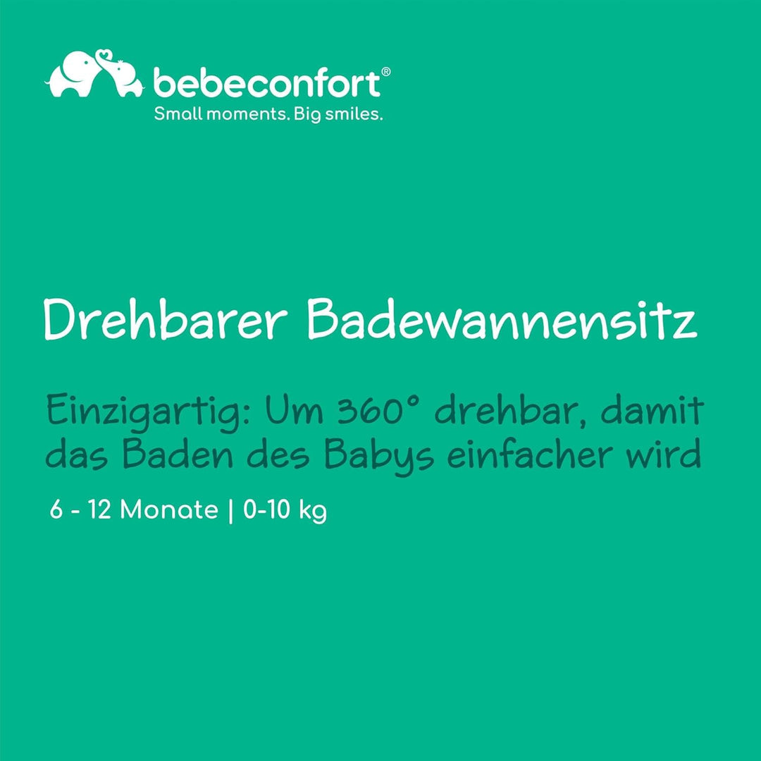 Bebeconfort Drehbarer Badewannensitz, Badewannensitz, Ergonomisch, 6 Monate bis 12 Monate, 0-10 kg,