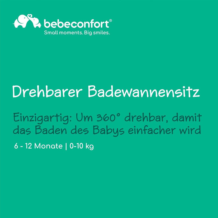 Bebeconfort Drehbarer Badewannensitz, Badewannensitz, Ergonomisch, 6 Monate bis 12 Monate, 0-10 kg,