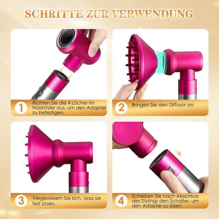 Diffusor und Adapter für Dyson Airwrap Styler HS01 HS03 HS05, Haarstyler Diffusor Föhn Aufsatz, für