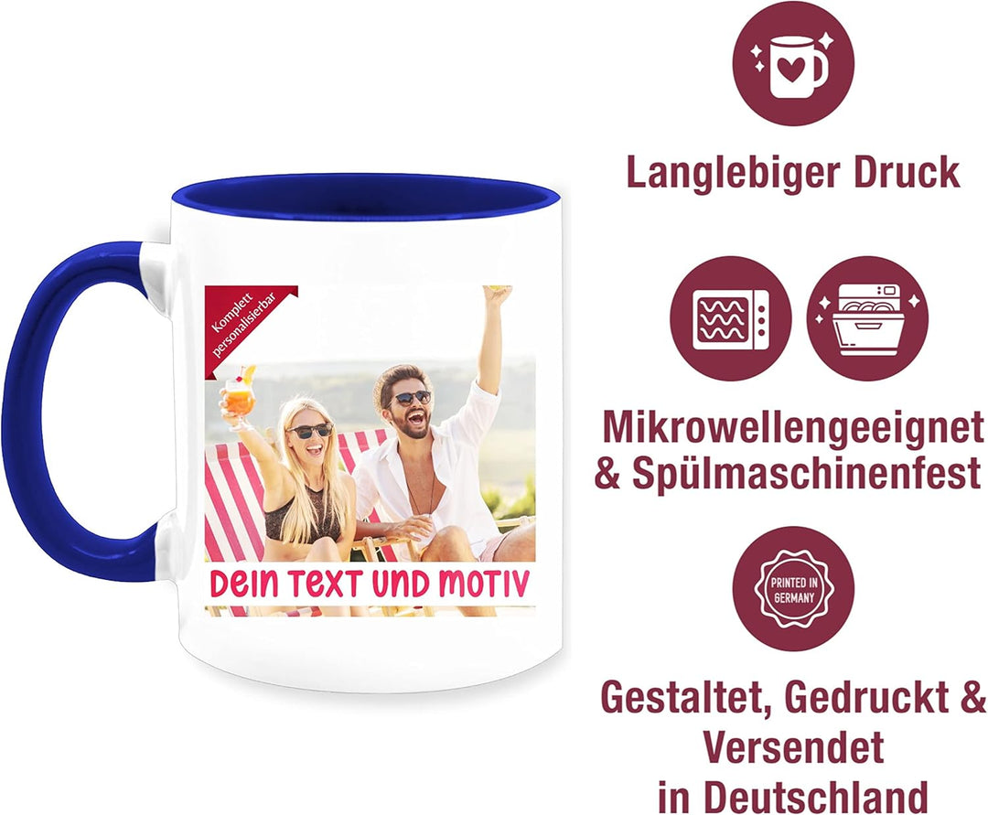 Tasse Tassen 325ml - eigenem Bild - Eigenes Foto Geschenk I - 325 ml - Dunkelblau - selbst gestaltet