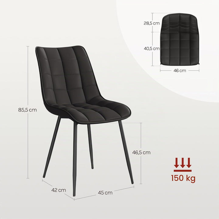 WOLTU Esszimmerstühle 2er Set, für Wohnzimmer Küche Esszimmer, Küchenstühle gepolstert mit Rückenleh