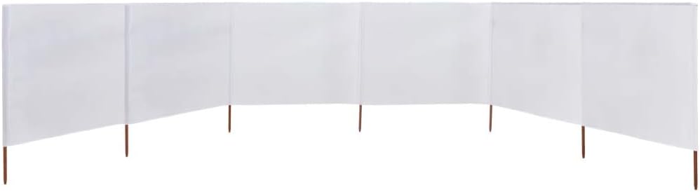 Windschutz, Strand-Windschutz für Camping, 6 Stoffbahnen, 800 x 80 cm, weiss, Sichtschutz für Garten