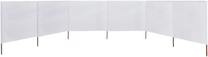 Windschutz, Strand-Windschutz für Camping, 6 Stoffbahnen, 800 x 80 cm, weiss, Sichtschutz für Garten