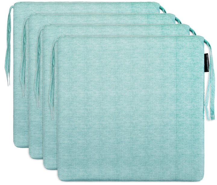 Brandsseller Sitzkissen 4er-Set ca. 40x40 cm mit Klettverschluss Stuhlauflage Sitzauflage 4 Kordelbä