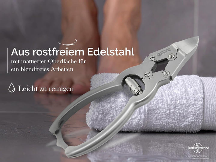 Fuss Nagelzange mit doppelter Übersetzung aus Edelstahl für kräftige starke verdickte Fussnägel