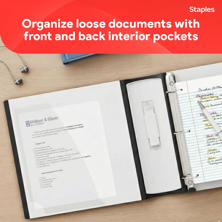 Staples 3 Inch BetterView Binder with D-Rings (White) by Staples Weiss, Weiß