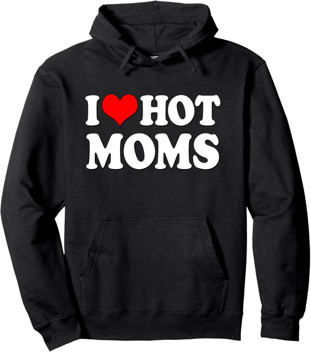 "I love Hot Moms Funny I Heart Hot Moms" Paar-Set Pullover Hoodie