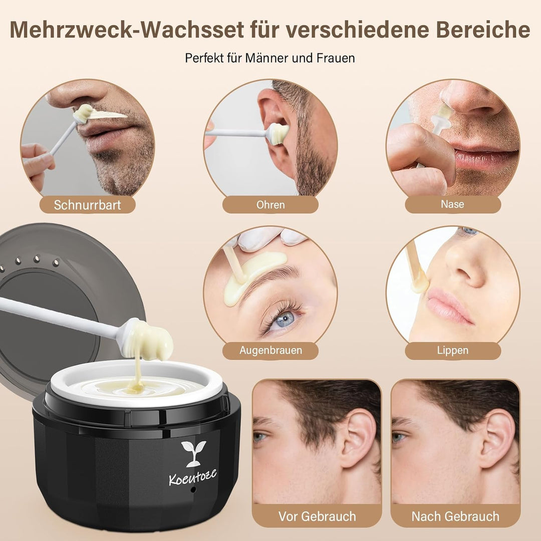 Nasenhaarentferner für Männer und Frauen, Nasenwachs Männer Waxing Kit mit 100g Wachsperlen, 5 Nasen