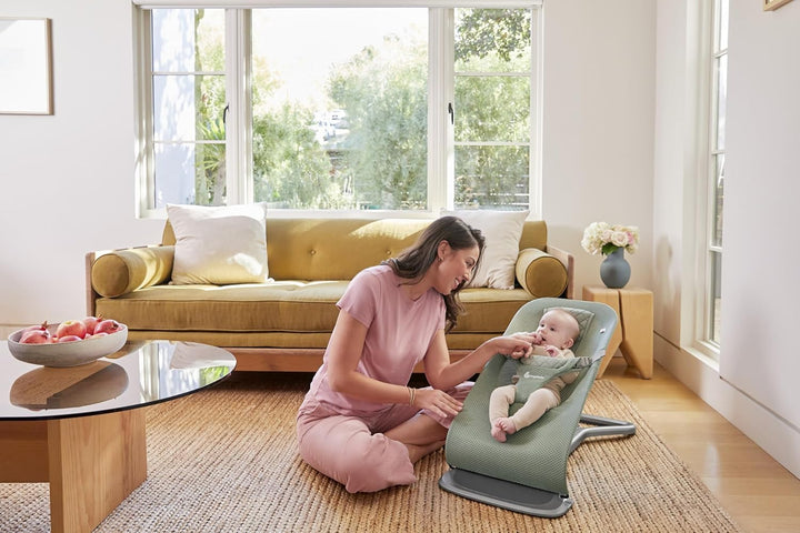 Ergobaby 3-in-1 Evolve Bouncer Mesh, Ergonomische Babywippe für Neugeborene ab Geburt bis zum Kleink