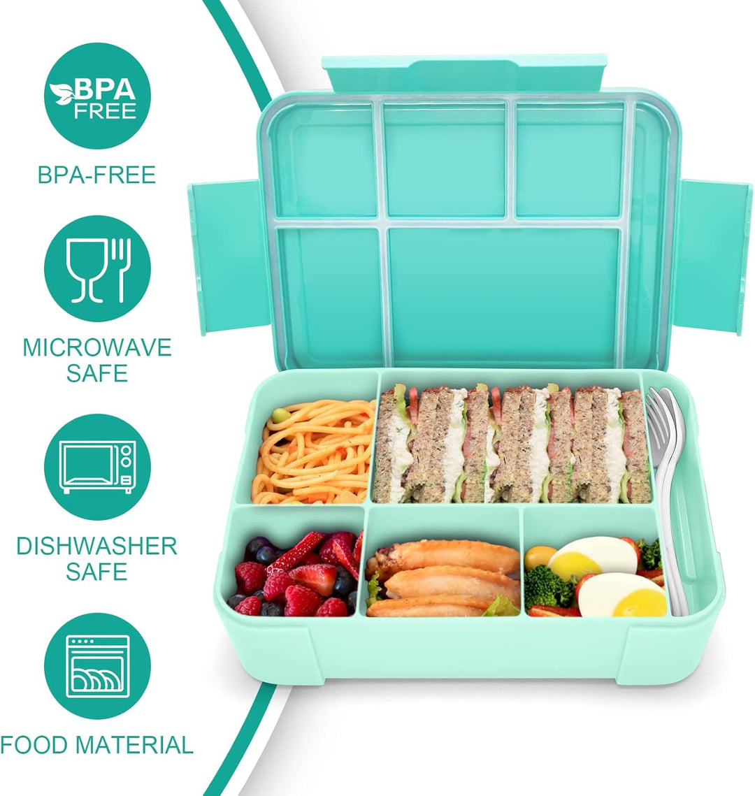 IJIAMY Brotdose Kinder mit Fächern, 1300ml Jausenbox Kinder, Auslaufsicher Bento Box, Lunchbox Kinde