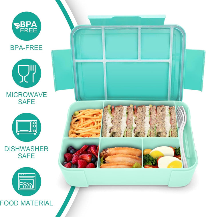 IJIAMY Brotdose Kinder mit Fächern, 1300ml Jausenbox Kinder, Auslaufsicher Bento Box, Lunchbox Kinde