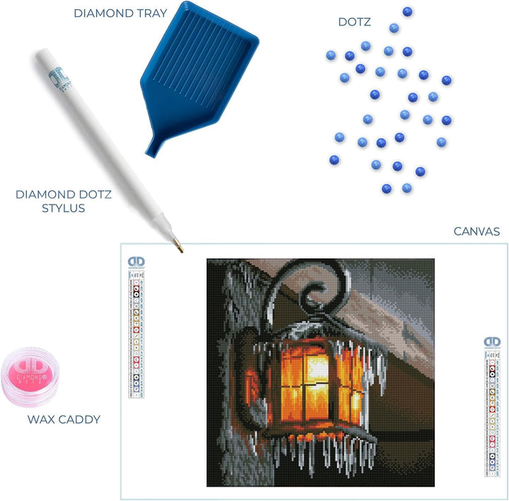 Diamond Dotz DQ8-022 Squares Frosty Light, ca. 34,5 x 34,5 cm gross, Diamond Painting, Malen mit Dia