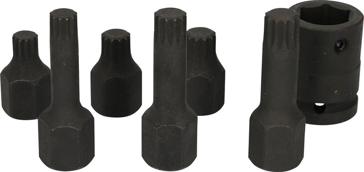 KS Tools 515.1160 1/2" Spezial-Kraft-Bit-Stecknuss-Satz Vielzahn, 7-tlg. M14-M18