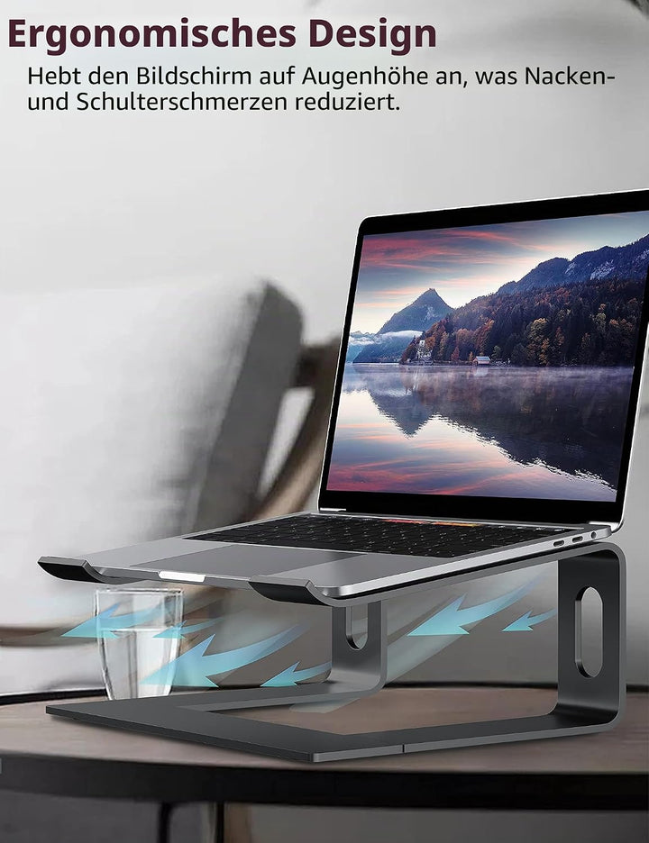 ALASHI Laptop-Ständer für Schreibtisch, Aluminium-Computer-Erhöhung, ergonomischer Notebook-Halter,