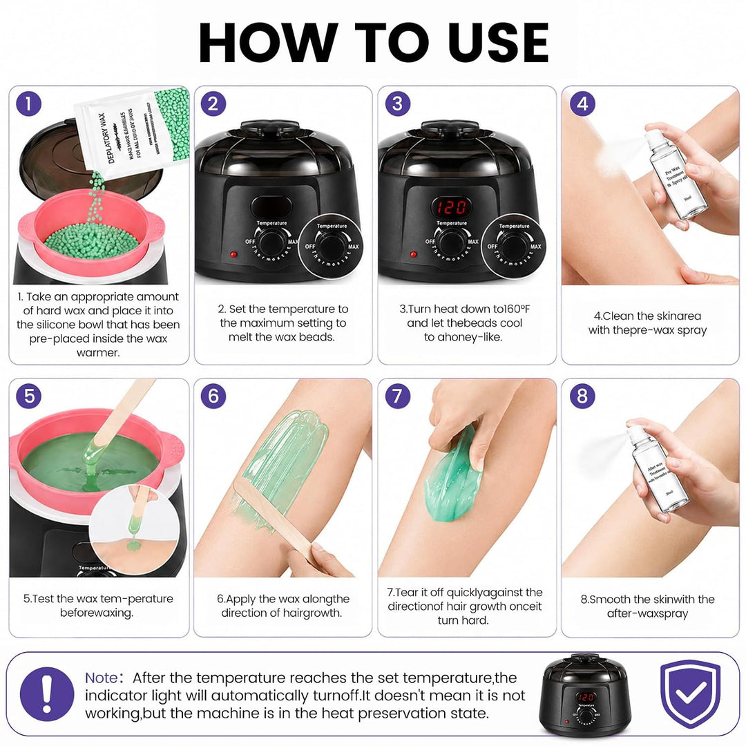 35PCS Waxing Set Wachswärmer Wax Warmer Heater Wachserhitzer Hair Removal Waxing Set Wachsmaschine W